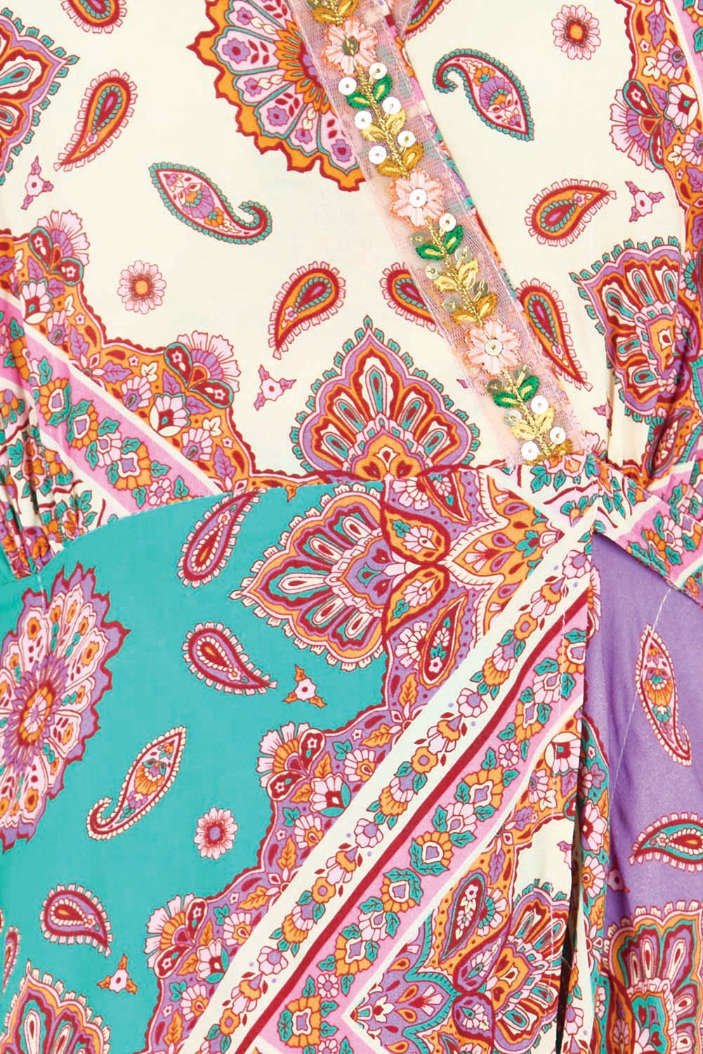 Product shot of the Algarve Wrap Dress – Violet in colour Violet, showing detail