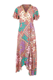Product shot of the Algarve Wrap Dress – Violet in colour Violet, from the front