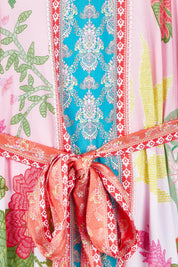 Product shot of the Anassa Dress in colour Orchidpi, detail