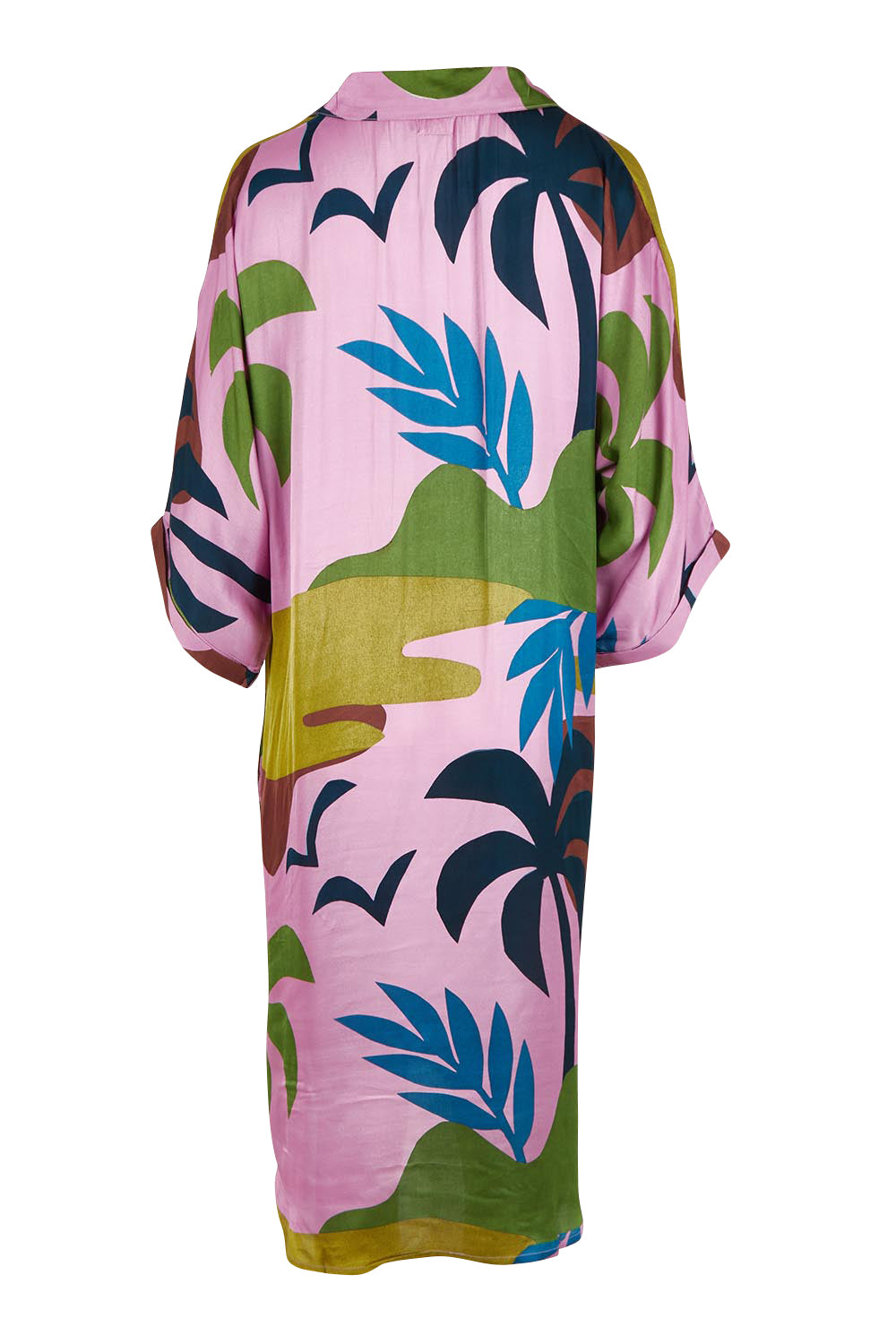 Product shot of the Banderas Modal Blend Kaftan in colour Lilac (Purple), from the back