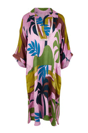 Product shot of the Banderas Modal Blend Kaftan in colour Lilac (Purple), from the front