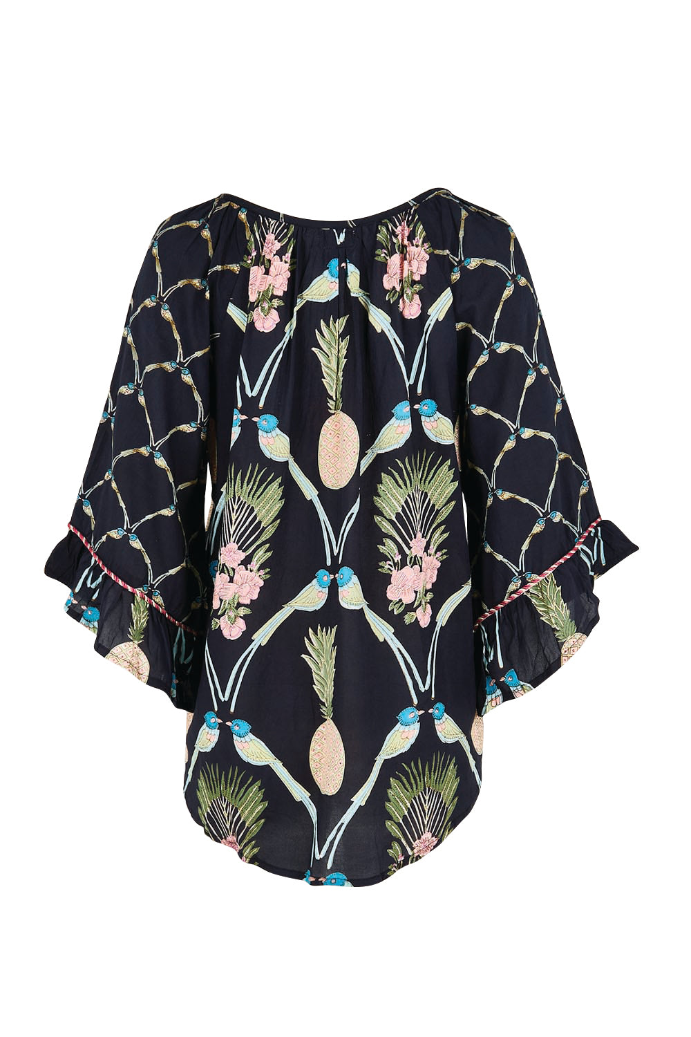 Product shot of the Beaumont Top – Navy in colour Navy, from the back