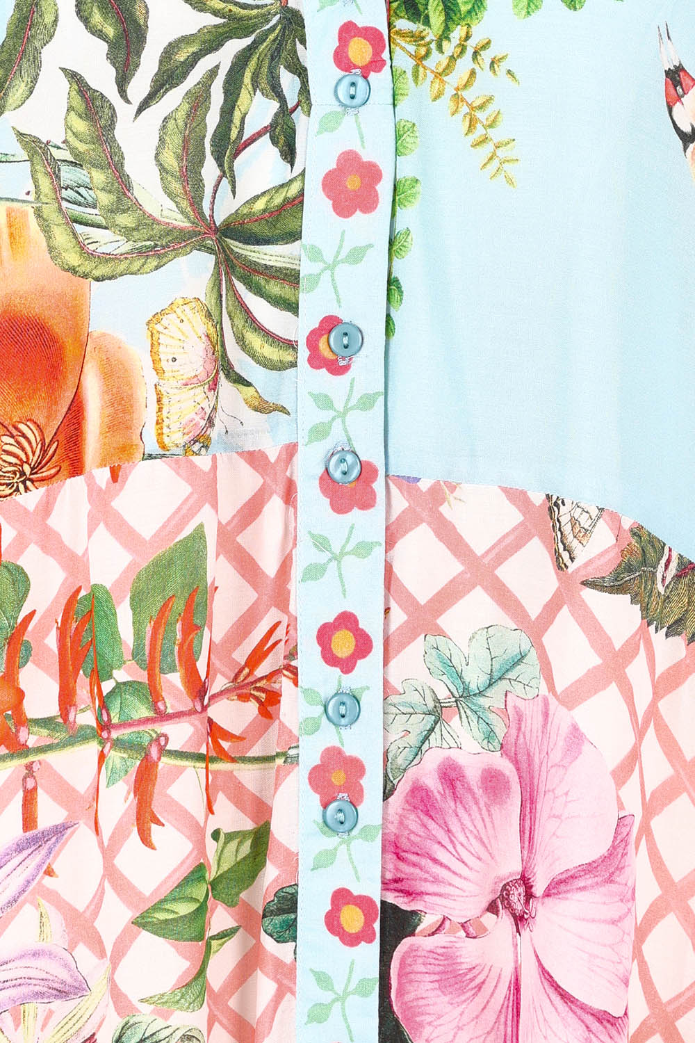 Product shot of the Belize Midi Dress in colour Mist, detail