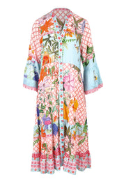 Product shot of the Belize Midi Dress in colour Mist, from the front