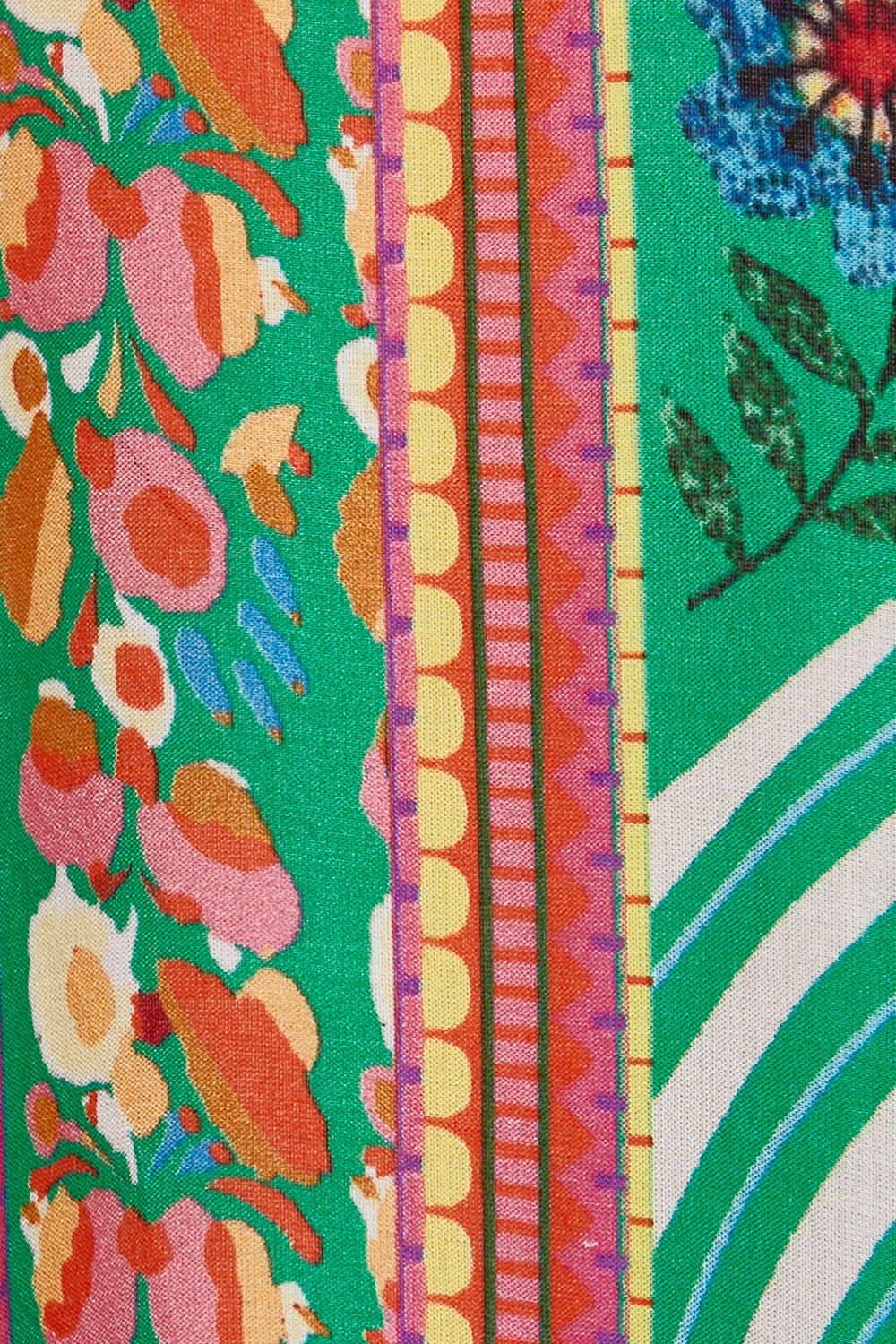 Product shot of the Brasilia Kaftan Top in colour Sea (Green), detail