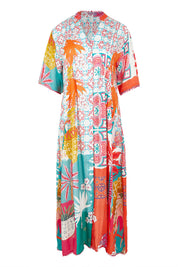 Product shot of the Busena Midi Dress in colour Mist, from the front