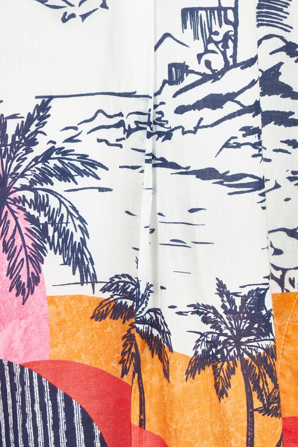 Product shot of the Byron Cotton Shirtmaker Dress in colour Print, detail