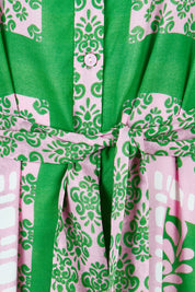 Product shot of the Carara Buttoned Midi in colour Green (Green), detail