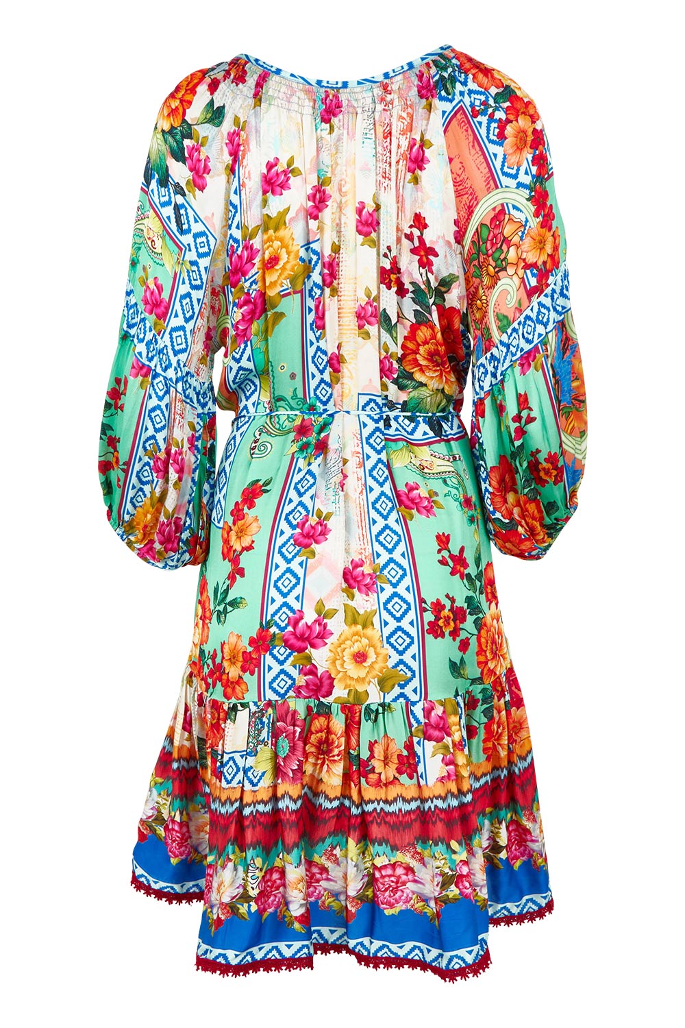 Product shot of the Carlisle Dress in colour Print, from the back