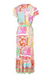 Product shot of the Costa Rica Midi Dress in colour Sea (Pink), from the back