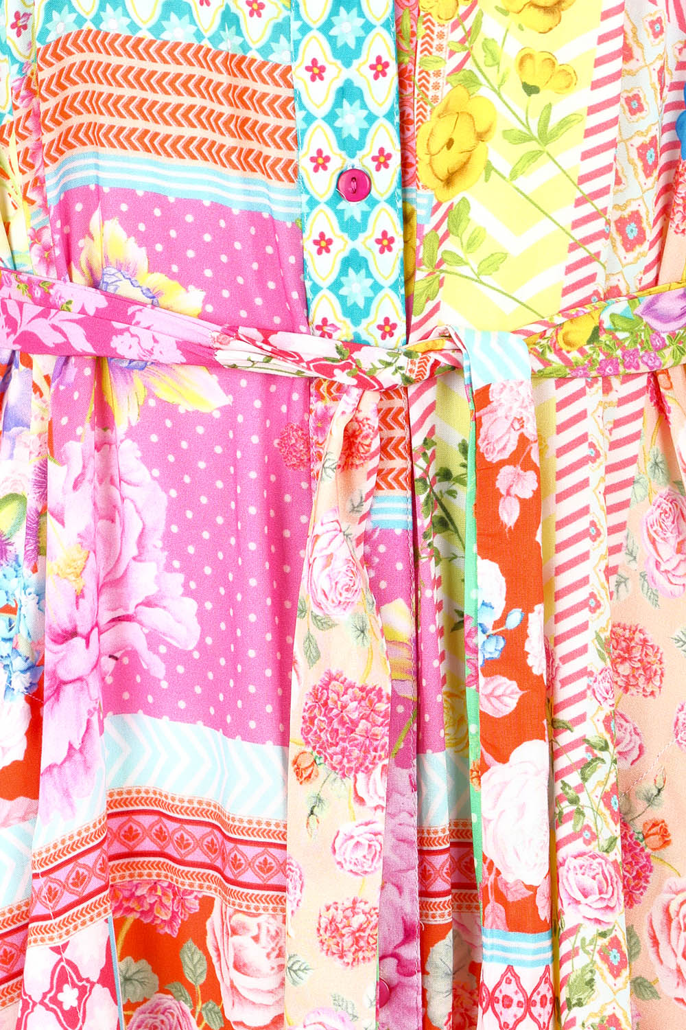 Product shot of the Costa Rica Midi Dress in colour Sea (Pink), detail