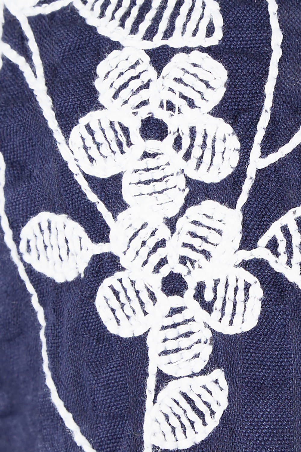 Product shot of the Drew Top in colour Navy (Blue), detail