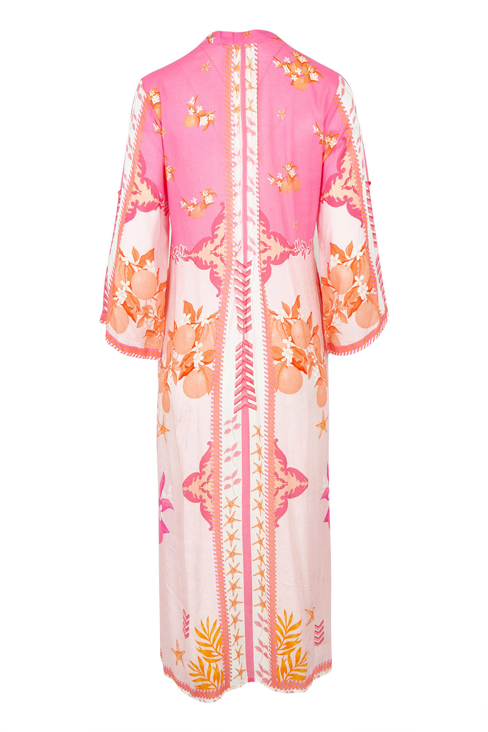 Product shot of the Espacio Midi Dress in colour Candy, from the back