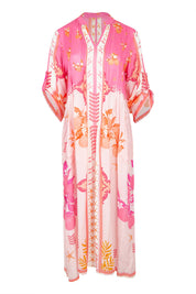 Product shot of the Espacio Midi Dress in colour Candy, detail