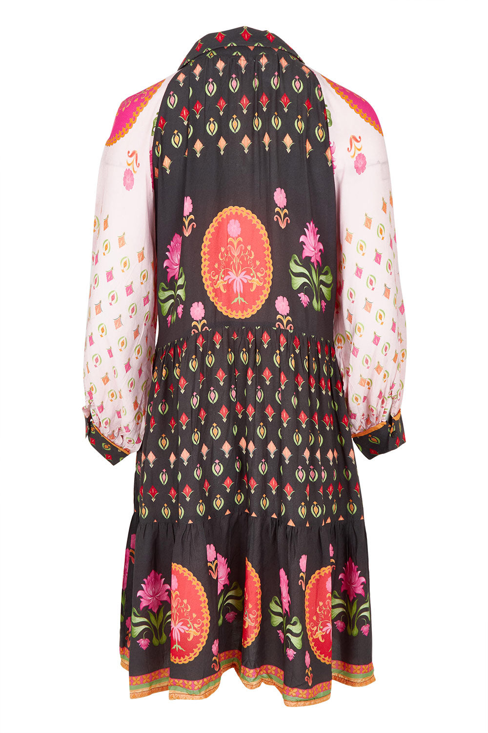 Product shot of the Grenadine Dress in colour Truffle, from the back