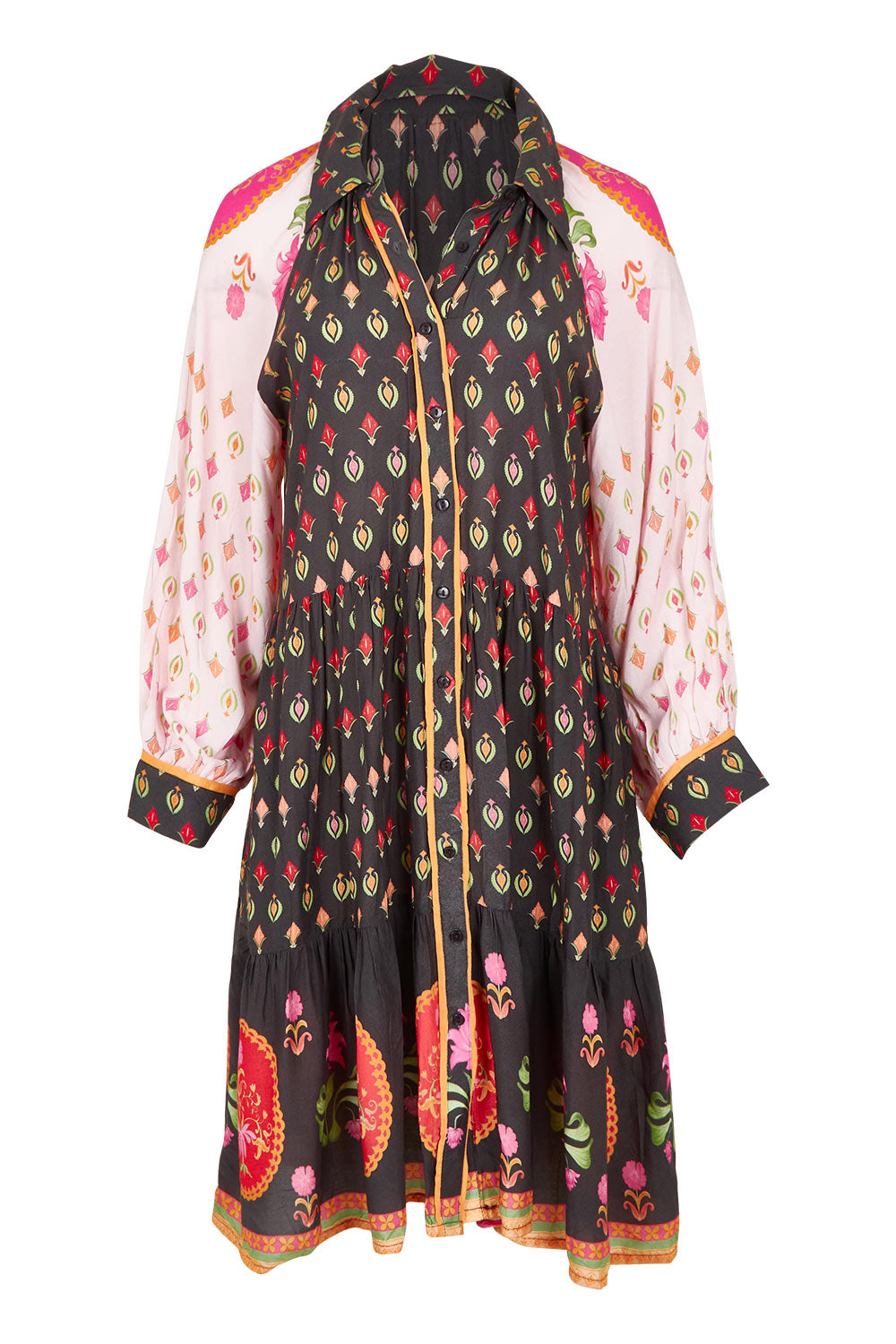 Product shot of the Grenadine Dress in colour Truffle, from the front