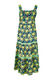 Product shot of the Haiti Sundress in colour Navy (Blue), from the back