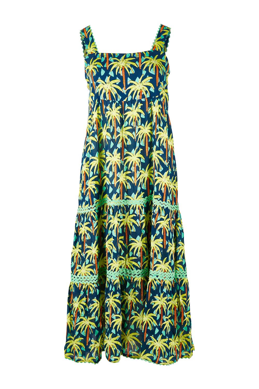 Product shot of the Haiti Sundress in colour Navy (Blue), from the front