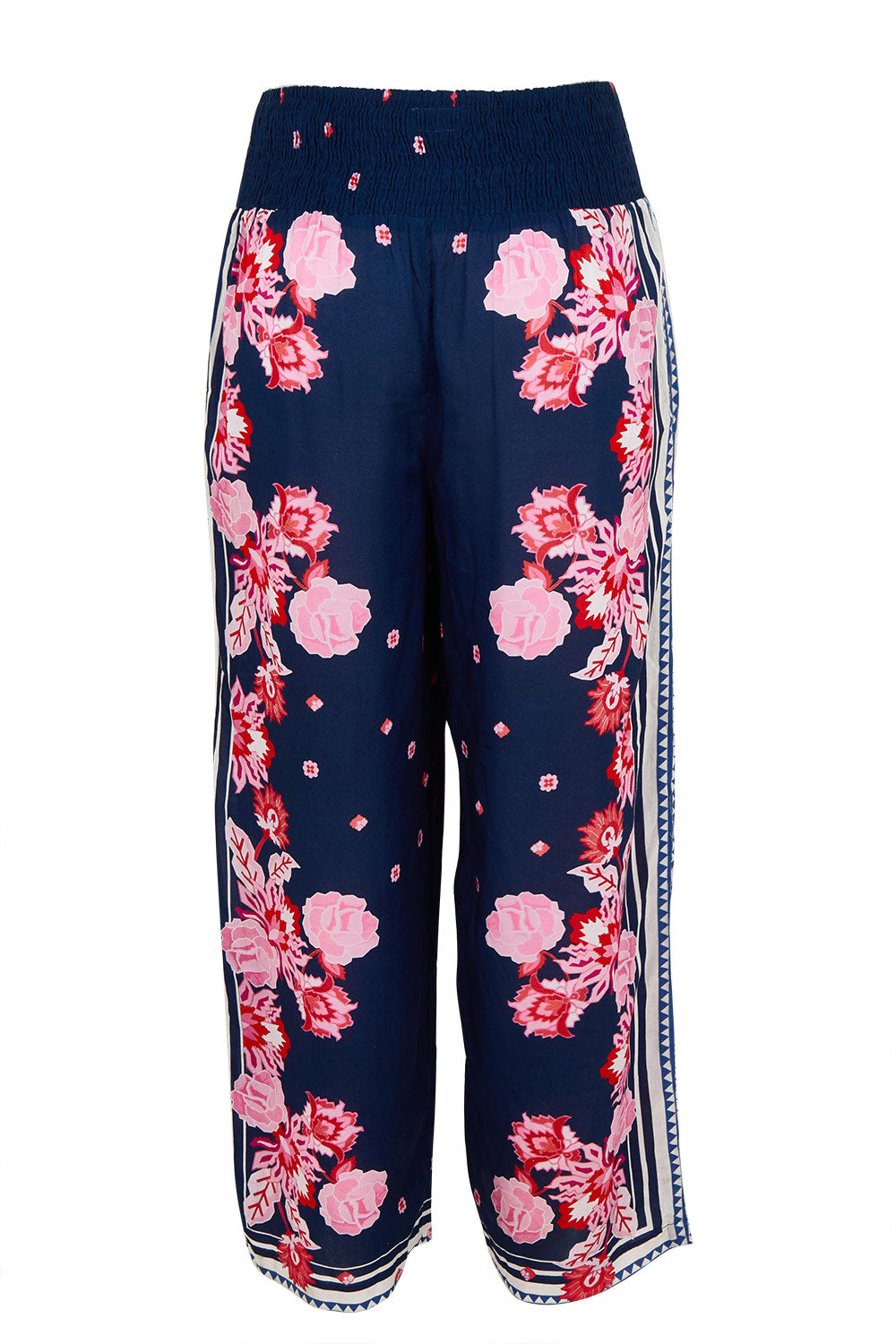 Product shot of the Ladera Pant in colour Navy (Blue), from the back