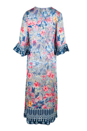 Product shot of the La Maroma Midi Dress – Indigo in colour Indigo, from the back