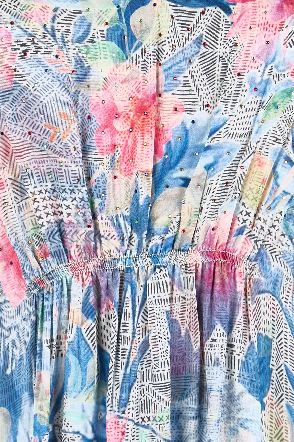 Product shot of the La Maroma Midi Dress – Indigo in colour Indigo, showing detail
