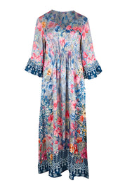Product shot of the La Maroma Midi Dress – Indigo in colour Indigo, from the front