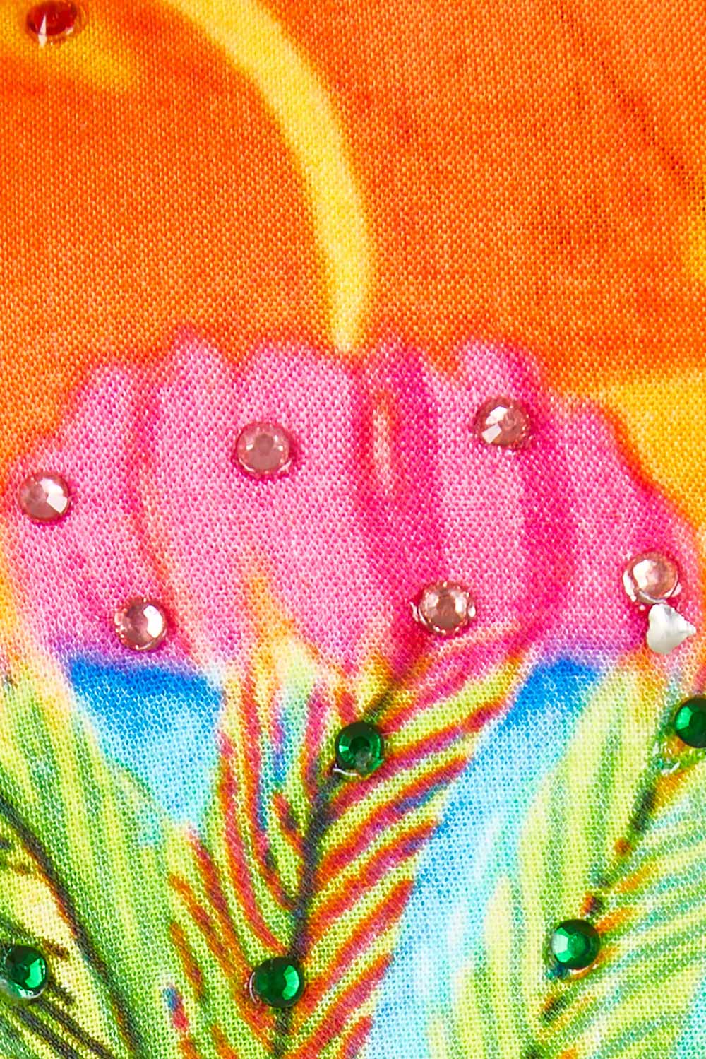 Product shot of the Mirage Dress in colour Print (Blue), detail
