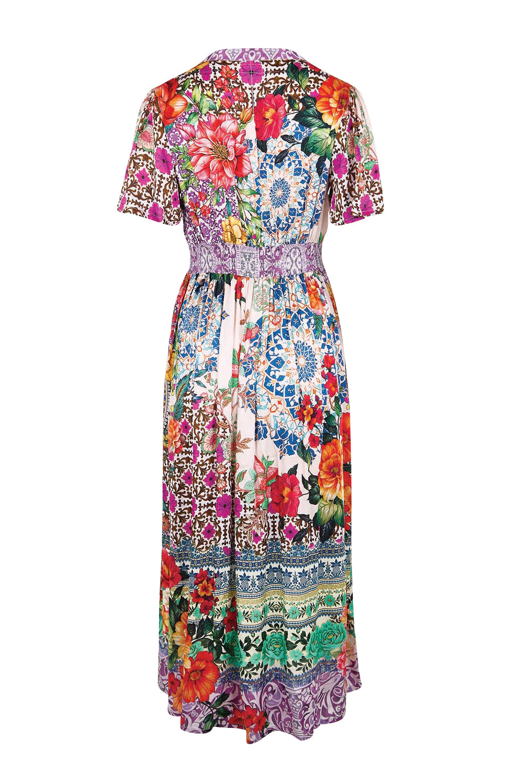 Product shot of the Miraval Midi Dress – Lilac in colour Lilac, from the back