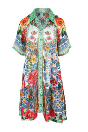 Product shot of the Miraval Dress – Mint in colour Mint, from the front