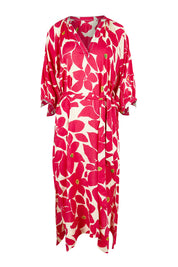 Product shot of the Monte Midi Dress in colour Raspberry (Red), from the front