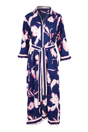 Product shot of the Palmilla Shirtmaker Dress – Navy in colour Navy, from the front