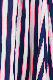 Product shot of the Palmilla Stripe Skirt – Navy in colour Navy, showing detail