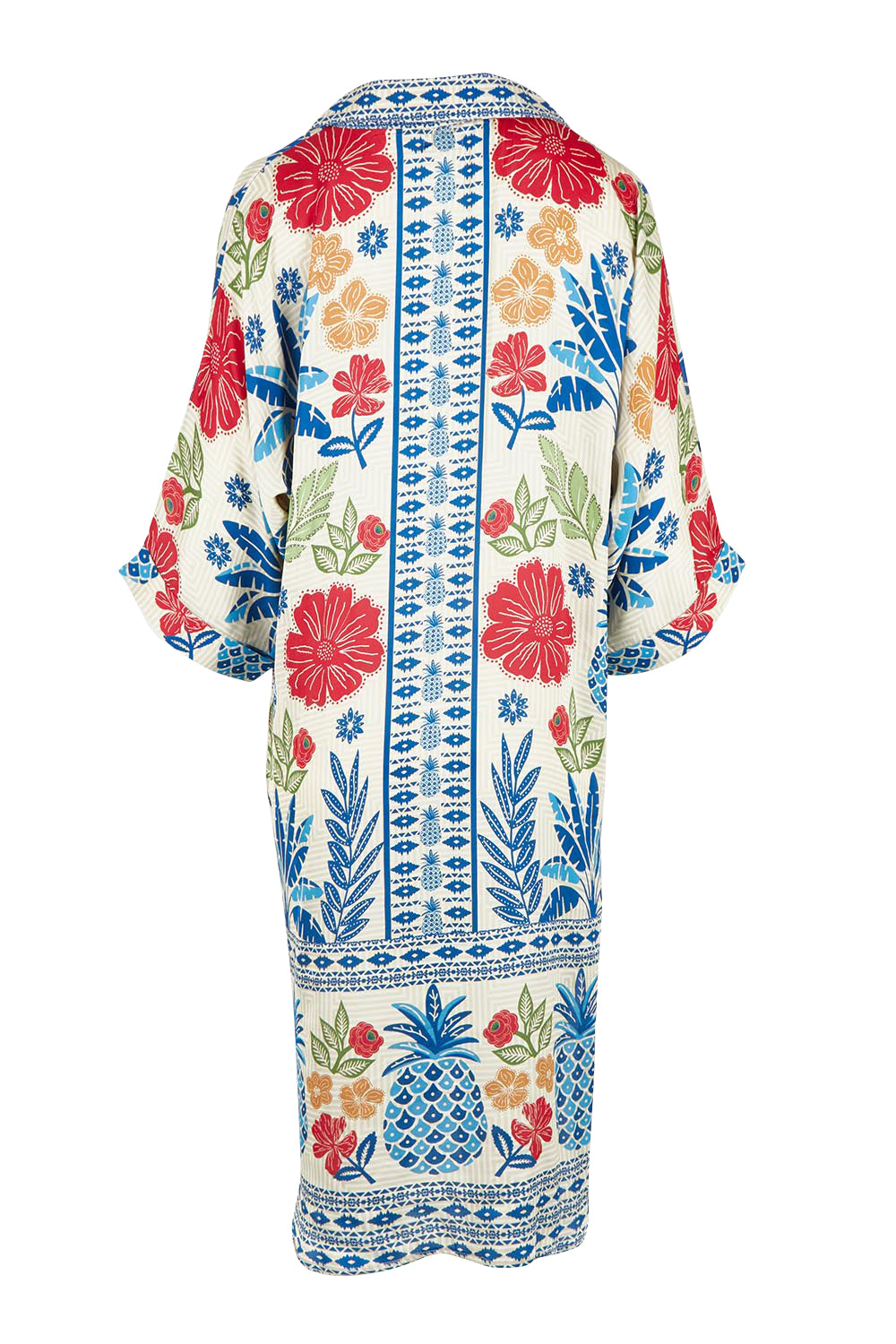 Product shot of the Parisio Modal Blend Kaftan in colour Navy (Blue), from the back