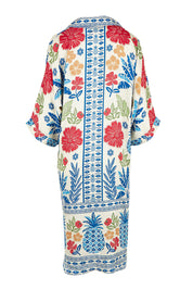 Product shot of the Parisio Modal Blend Kaftan in colour Navy (Blue), from the back