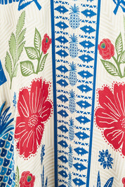 Product shot of the Parisio Modal Blend Kaftan in colour Navy (Blue), detail
