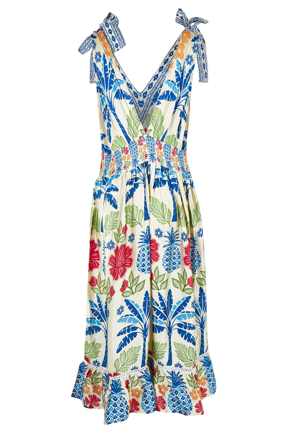 Product shot of the Parisio Modal Blend Sleeveless Dress in colour Navy (Blue), from the back