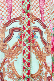 Product shot of the Pellicano Top in colour Mint, detail