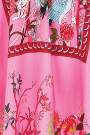 Product shot of the Sachiko Top – Fuchsia in colour Fuchsia, showing detail