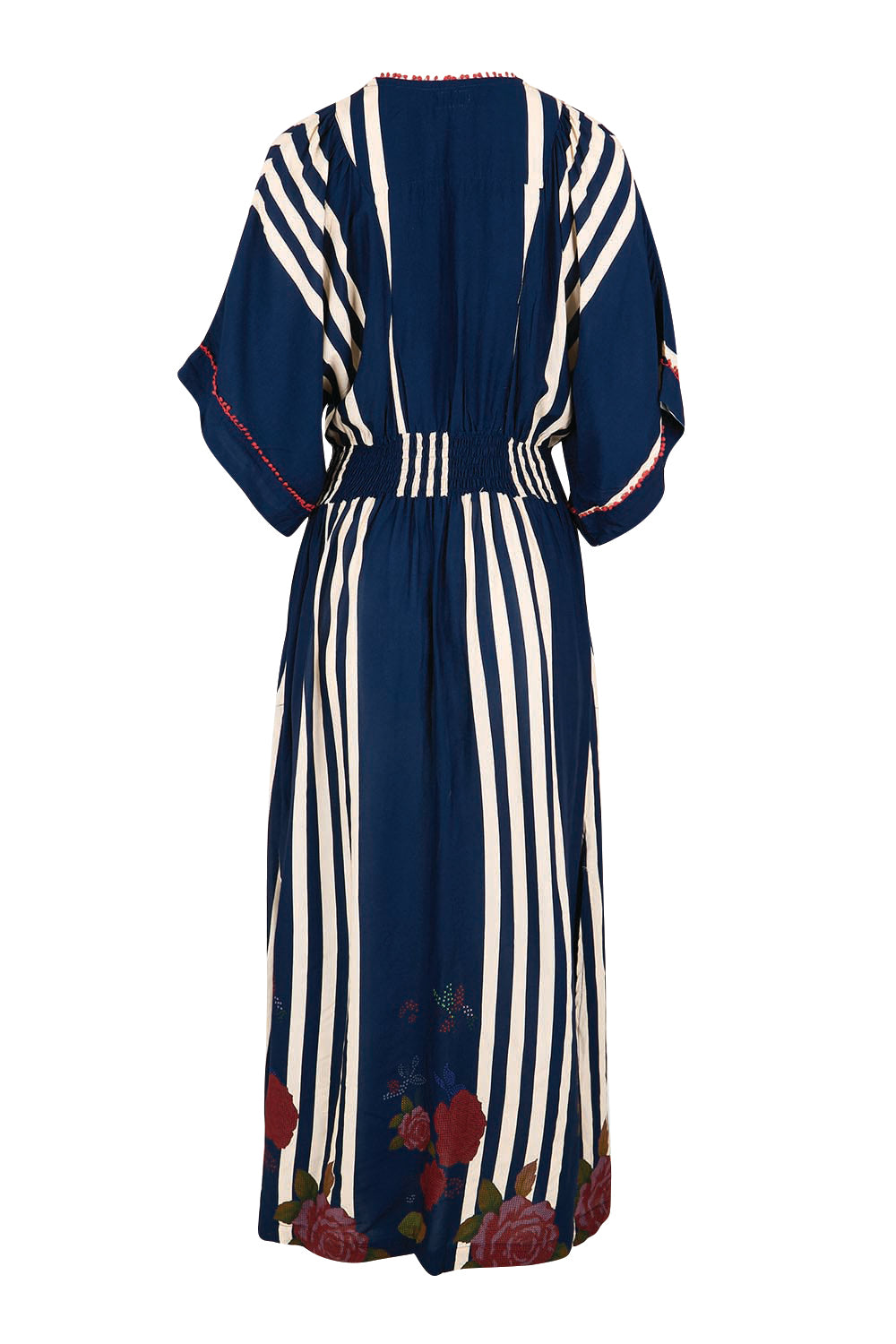 Product shot of the Sandos Maxi Dress – Navy in colour Navy, from the back