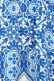 Product shot of the Sensiri Midi Dress in colour Navy (Blue), detail
