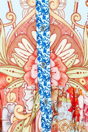 Product shot of the Le Sereno Dress in colour Ocean, detail