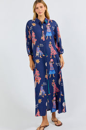 Model Genericm wearing size sample of the Summer Vibes Shirtdress – Navy in colour Navy, from the front