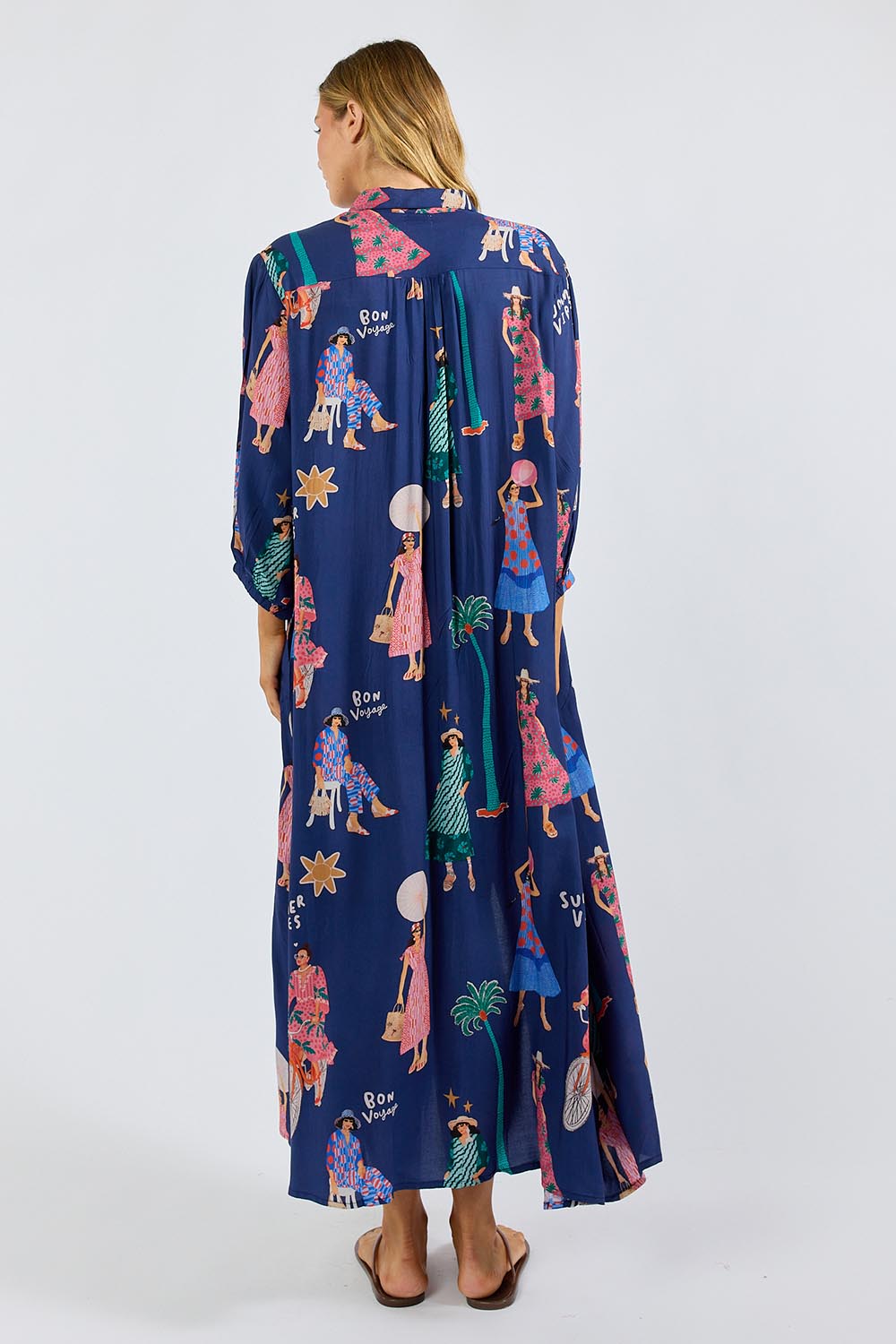 Model Genericm wearing size sample of the Summer Vibes Shirtdress – Navy in colour Navy, from the front