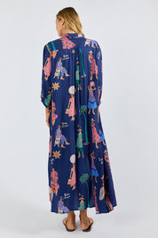 Model Genericm wearing size sample of the Summer Vibes Shirtdress – Navy in colour Navy, from the front
