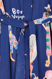 Product shot of the Summer Vibes Shirtdress – Navy in colour Navy, showing detail