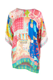 Product shot of the Taj Wide Tee in colour Multi, from the front