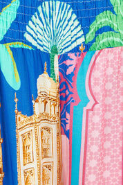 Product shot of the Taj Pant in colour Multi (Blue), detail