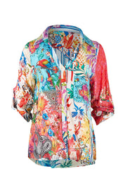 Product shot of the Velma Shirt in colour Multi (Blue), detail