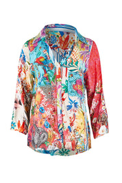 Product shot of the Velma Shirt in colour Multi (Blue), from the front