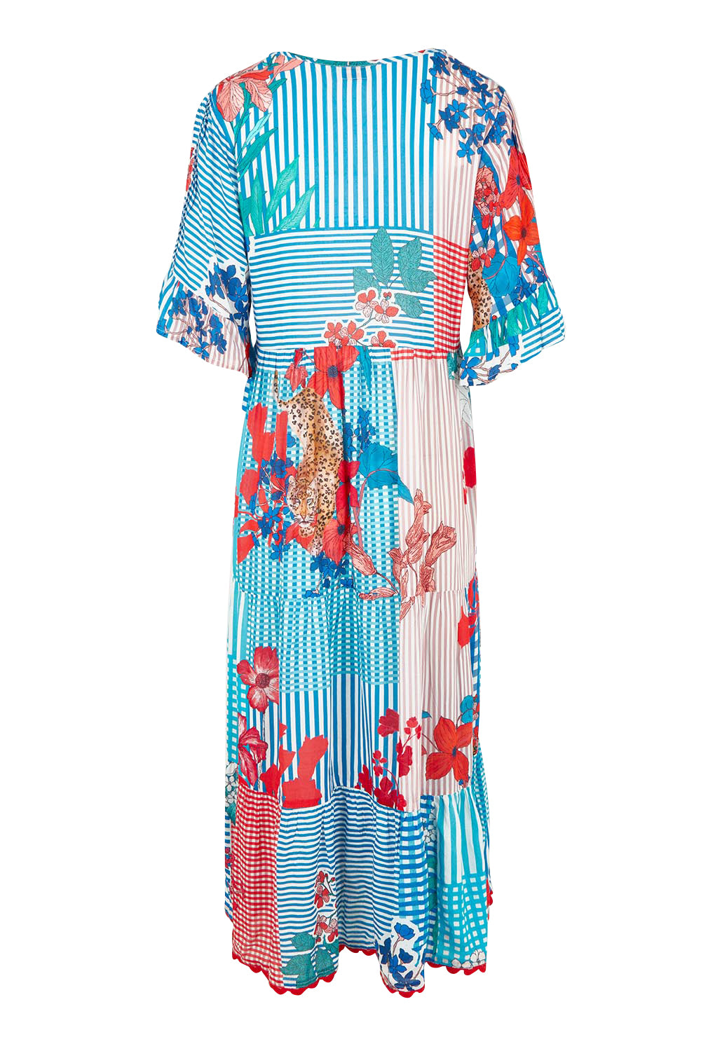 Product shot of the Wymara Midi Dress in colour Print, from the back